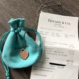 SterlingSilver/Rubedo Small Heart Tag Pendant 16in